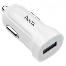 Автомобильный блок питания 1 USB HOCO Z2, 1500mA, пластик, цвет: белый 