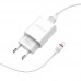 Сетевое зарядное устройство 1хUSB-Lightning 8-pin, Borofone BA20A Sharp, 2100mA, цвет: белый