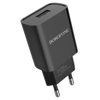 Сетевое зарядное устройство 1xUSB, BOROFONE BA20A Sharp, 2.1A, черный