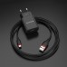 Сетевое зарядное устройство 1хUSB-Lightning 8-pin, Borofone BA20A Sharp, 2100mA, цвет: черный