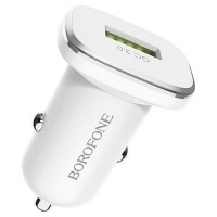 Автомобильное зарядное устройство BOROFONE BZ12A Lasting, 1xUSB, 3A, 18W, белый