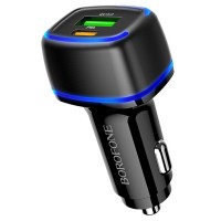 Автомобильное зарядное устройство BOROFONE BZ14A Mercury, 1xUSB + 1xUSB-C, 3A, 20W, черный