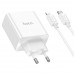 Сетевое зарядное устройство 2xUSB-C - кабель Type-C - Lightning, HOCO C108A Leader , 3.0A, 35W, белый