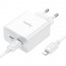 Сетевое зарядное устройство 2xUSB-C - кабель Type-C - Lightning, HOCO C108A Leader , 3.0A, 35W, белый