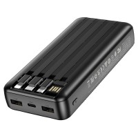 Аккумулятор внешний (Power Bank) Borofone BJ20A, 20000mAh, встроенные кабели, LED цифровой дисплей, черный