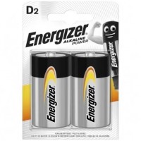 Батарейки алкалиновые LR20 D Energizer Alkaline power BL-2, 1.5 В, 2 шт., цена за 1 шт., блистер