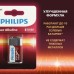 Батарейка PHILIPS POWER КРОНА 6LR61P1B/51(Б0062717), алкалиновая, 9V, 6LR61/9V-1BL, (1/12/24/6240), 1 шт.