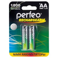 Аккумулятор Ni-Mh, 1800 mAh, АА, 2 шт., цена за 1 шт., Perfeo (PF AA1800/2BL)