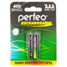 Аккумулятор Ni-Mh,400 mAh, ААА, 2 шт., цена за 1 шт., Perfeo (PF AAA400/2BL)