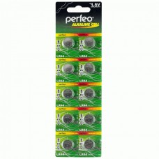 Батарейки Alkaline Cell, LR44, A76, AG13 , Perfeo (PF LR44/10BL), 10 шт., цена за 1 шт., блистер