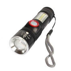 Фонарь металлический светодиодный 1LED CREE XH P50, ZOOM, USB, YYC (YYC-2006-P50), черный