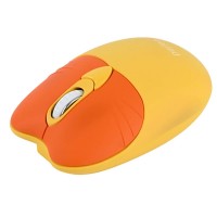 Мышь беспроводная оптическая, 4 кнопки, Perfeo «Silent Click» (PF_B3404), DPI 800-1600, USB, жёлтый