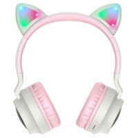 Беспроводные детские наушники с микрофоном накладные HOCO W27 Cat ear, Bluetooth, серый