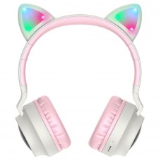 Беспроводные детские наушники с микрофоном накладные HOCO W27 Cat ear, Bluetooth, серый