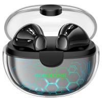 Беспроводные наушники BOROFONE BW15 Colorful True ,TWS, подсветка, Bluetooth v5.3, черный