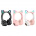 Беспроводные детские наушники, микрофон, Borofone BO18 Cat Ear, bluetooth 5.0, AUX, цвет: черный